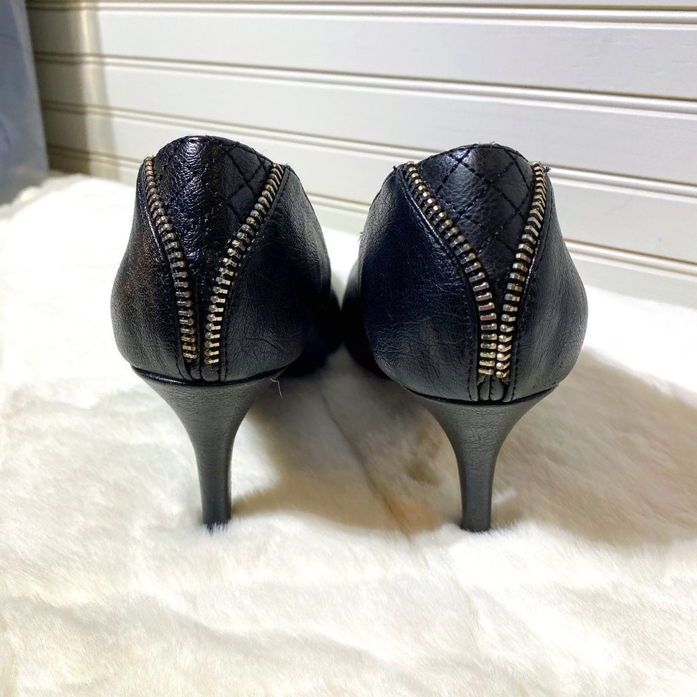 Rampage Black Heels with Zipper Accent